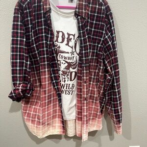 Ombré flannel shirt